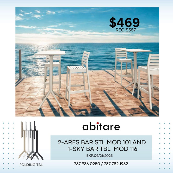Ares bar Stool and Sky Bar table